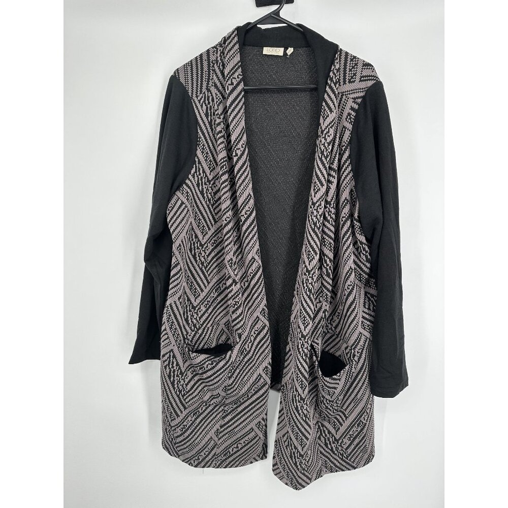 LOGO by Lori Goldstein Cardigan Sweater Gray‎ Plus Size 2X